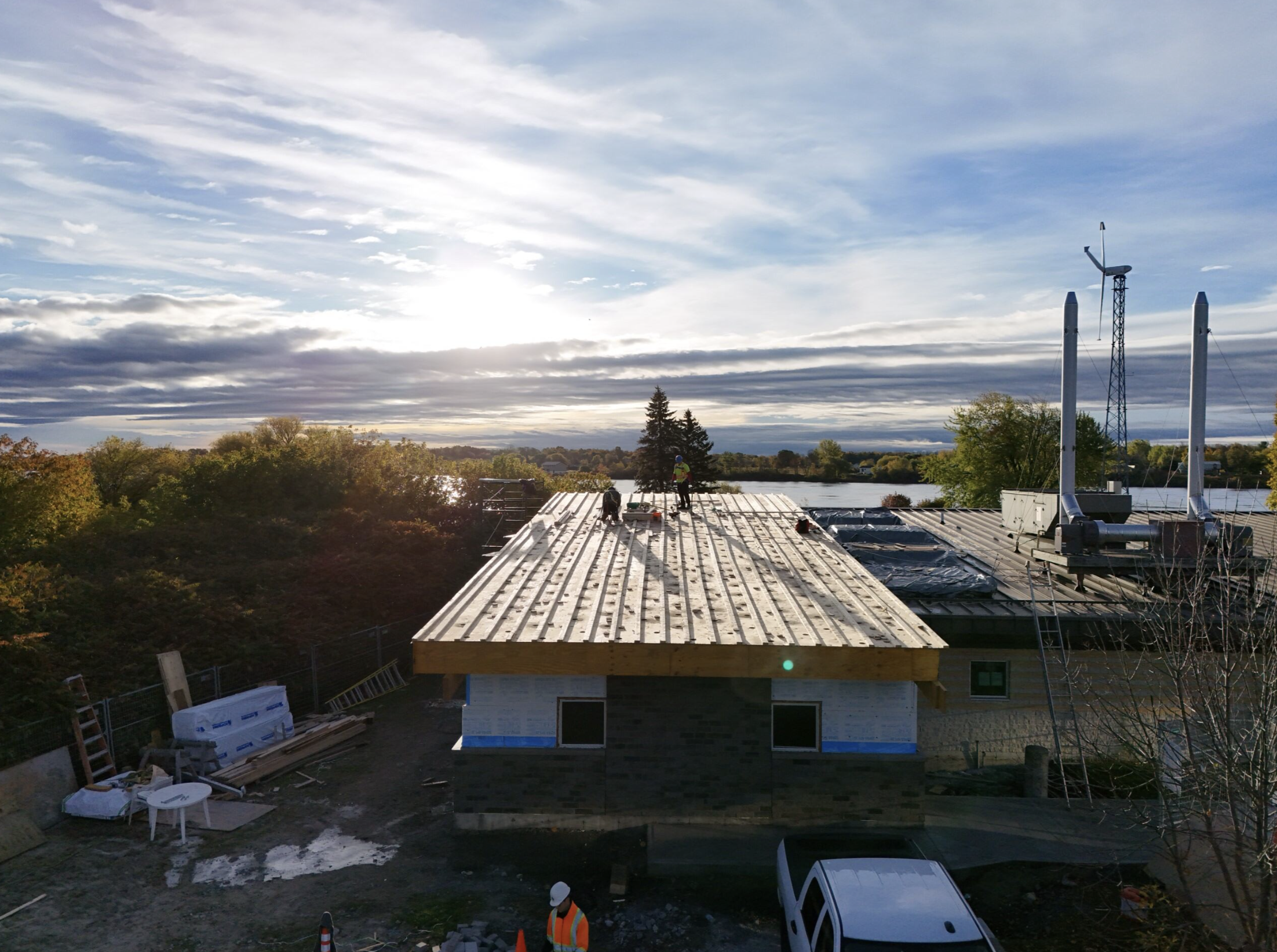 Aerial view of construction site · Cornwall Ontario · Perras DiStefano
