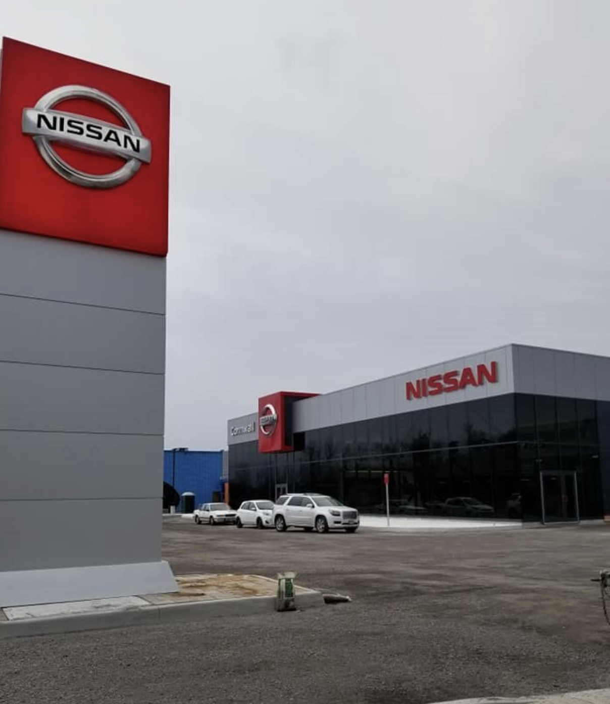 Nissan dealership exterior · Ontario commercial construction